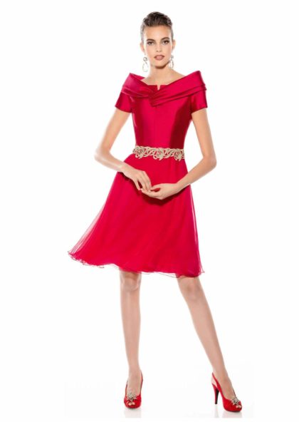 vestido corto coctail o fiesta rojo cereza en Valladolid
